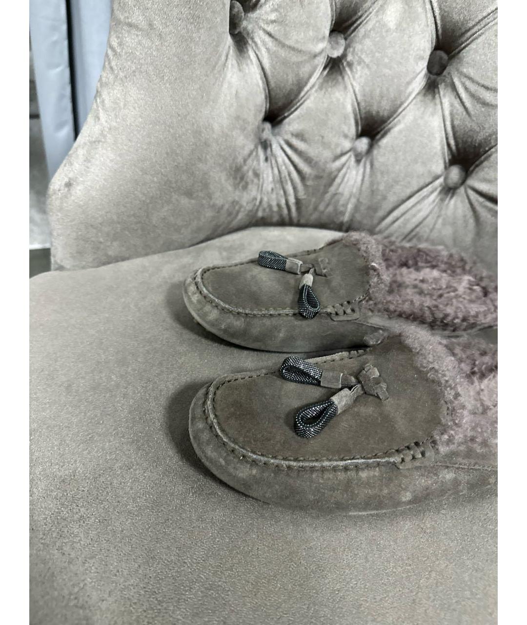 BRUNELLO CUCINELLI Антрацитовые мюли, фото 3