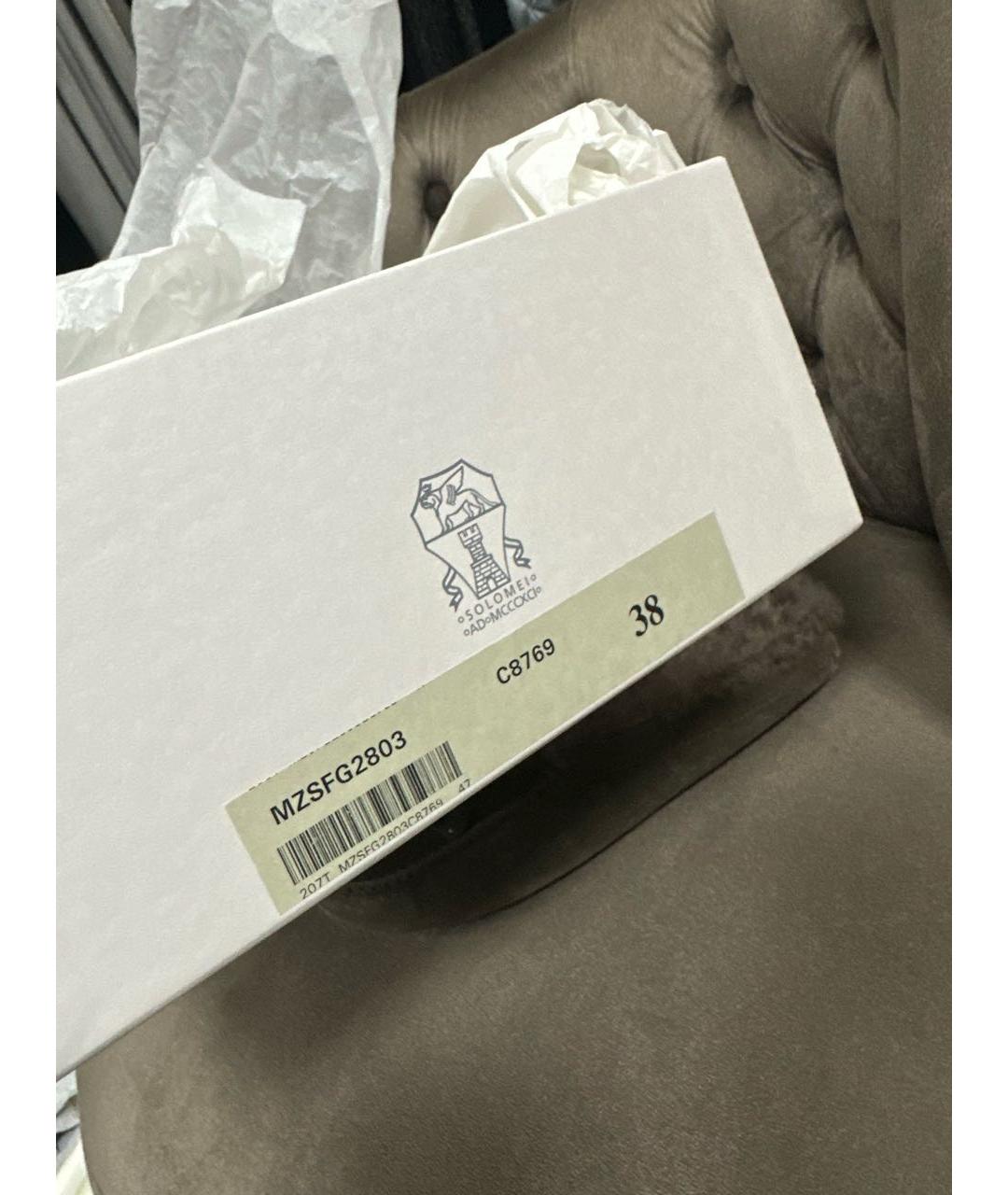 BRUNELLO CUCINELLI Антрацитовые мюли, фото 6