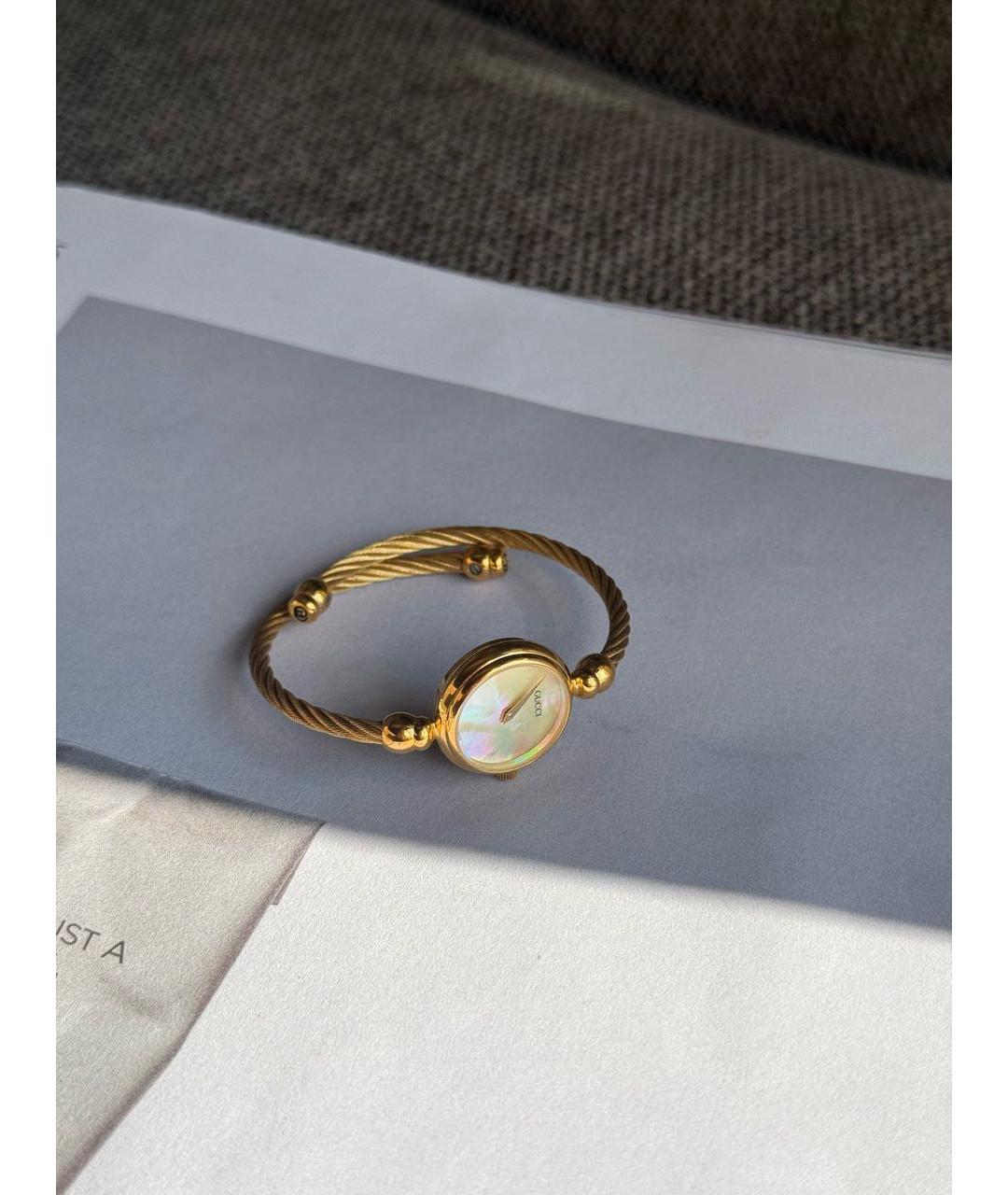 GUCCI Золотые стальные часы, фото 6