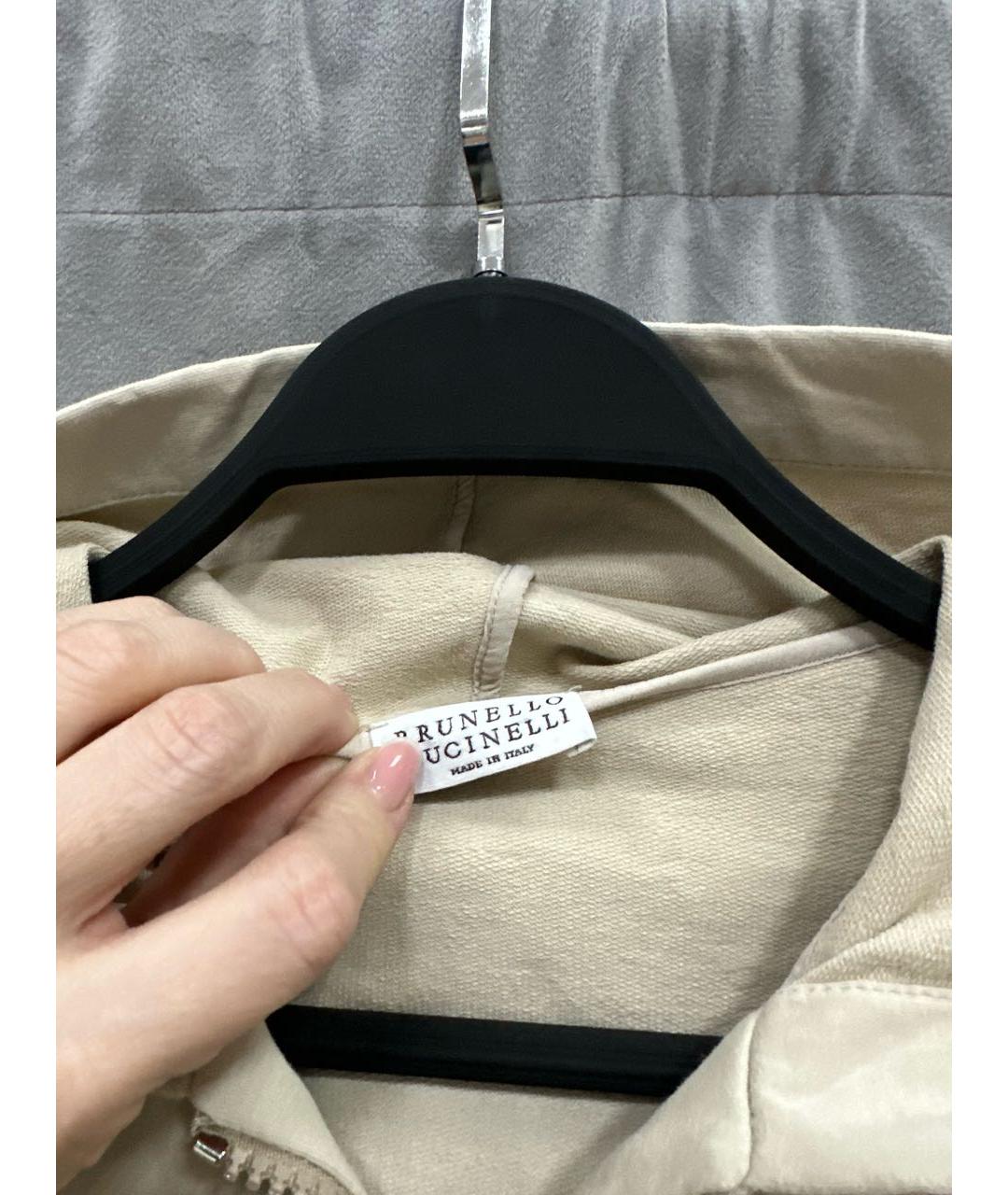 BRUNELLO CUCINELLI Бежевый хлопковый костюм с брюками, фото 5