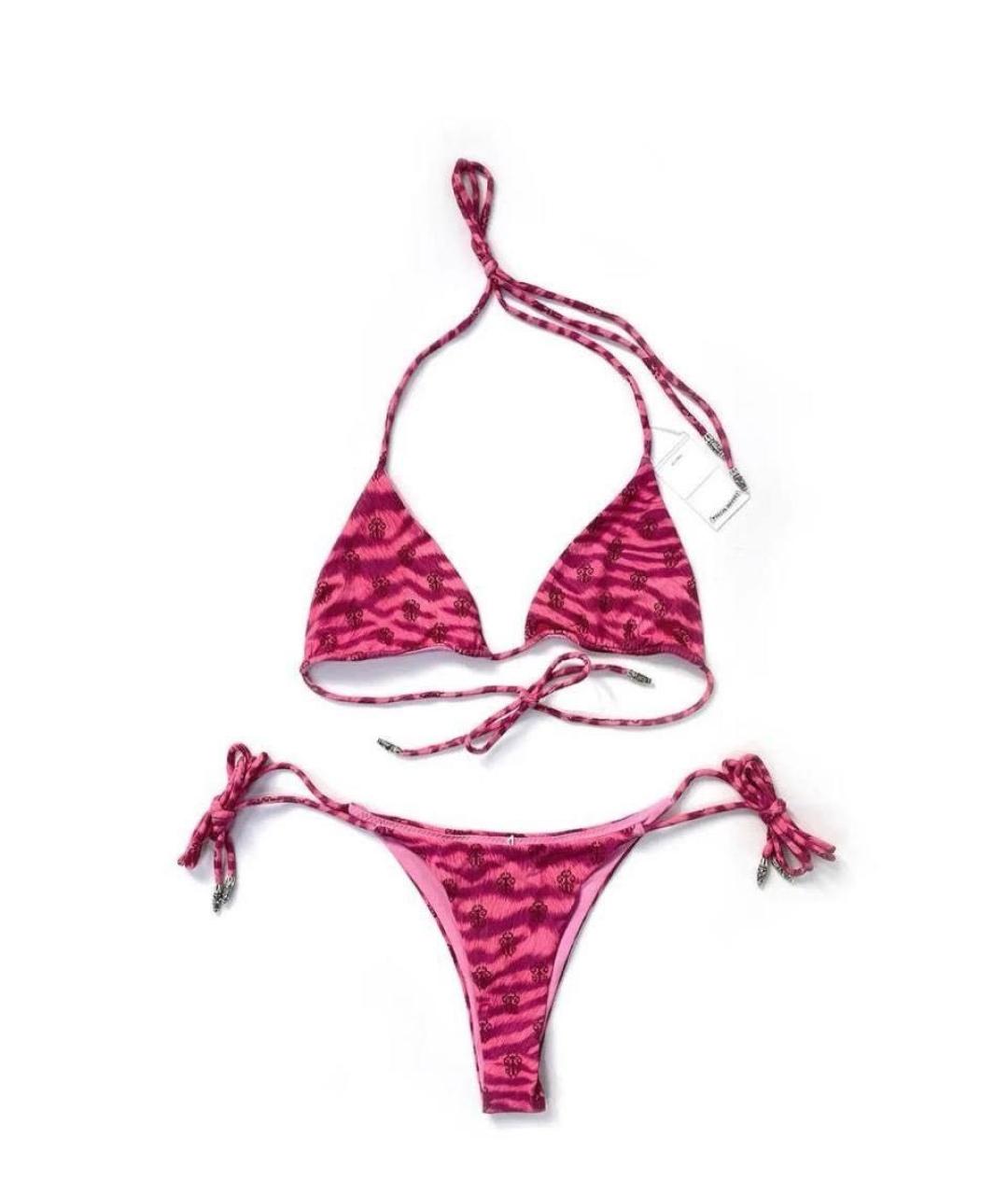 CHROME HEARTS Коралловый полиамидовый купальник, фото 4