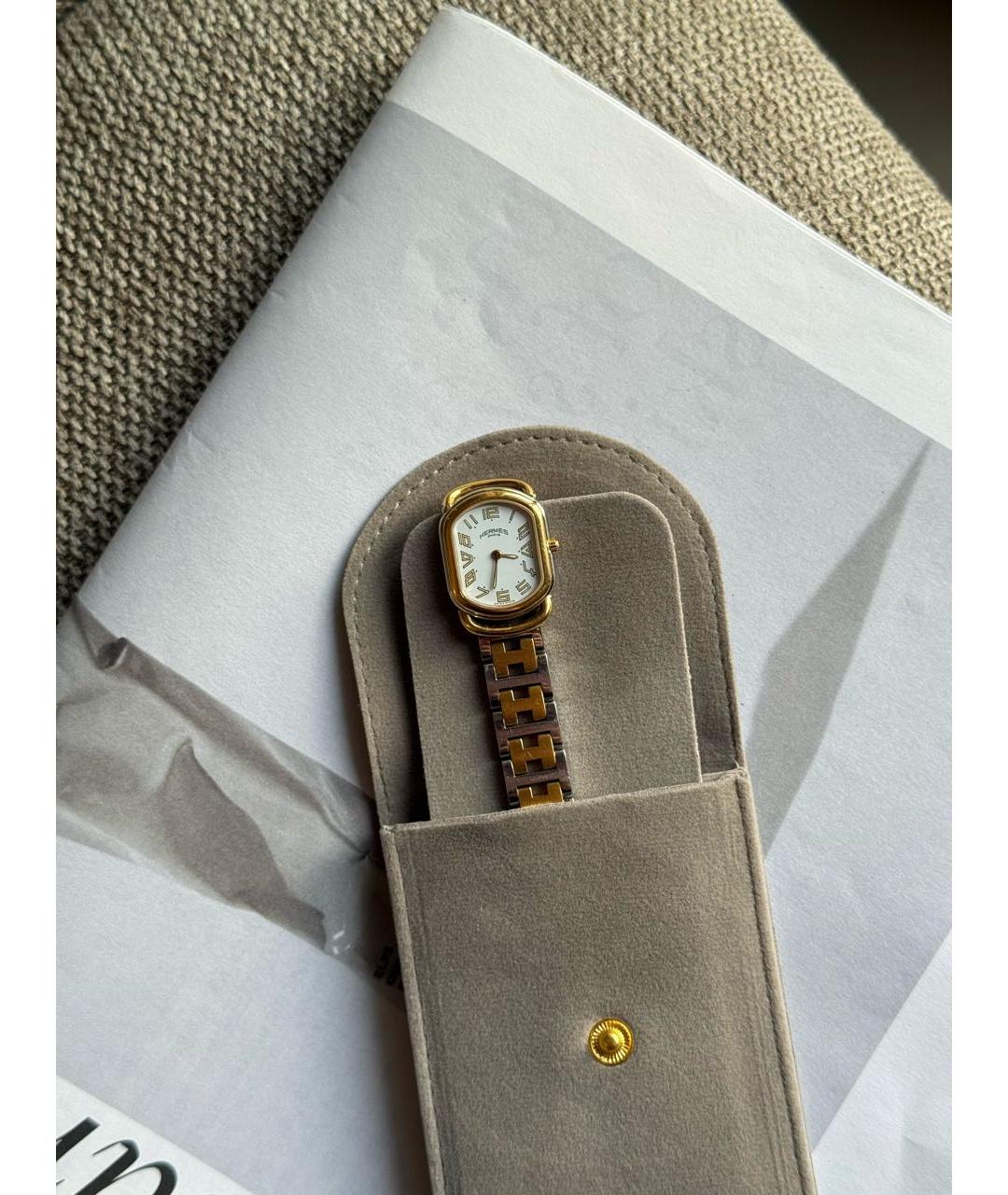 HERMES Белые стальные часы, фото 7