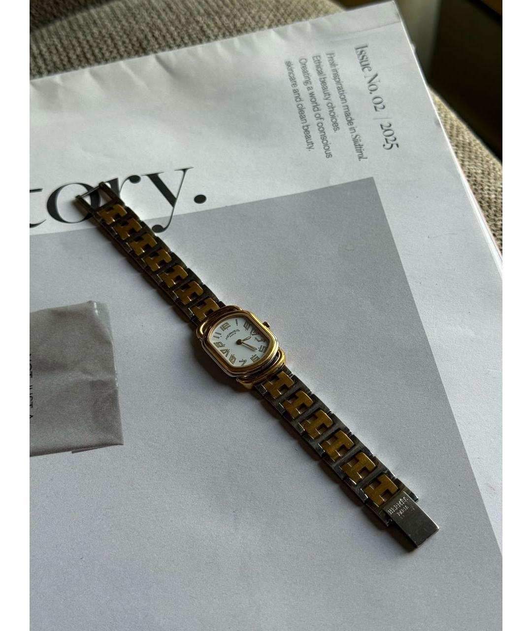 HERMES Белые стальные часы, фото 8