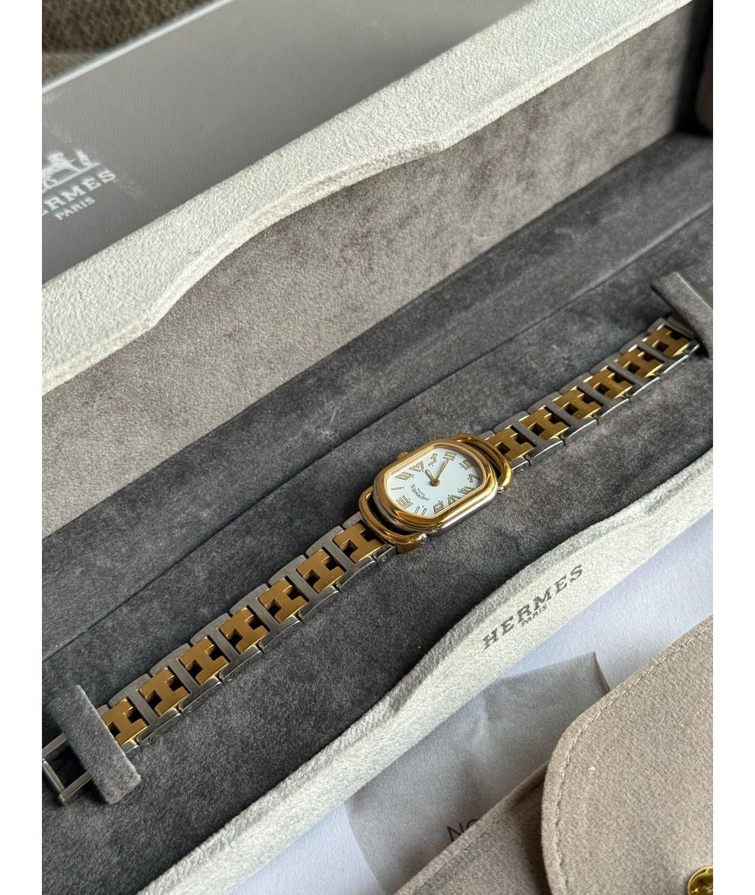 HERMES Белые стальные часы, фото 2