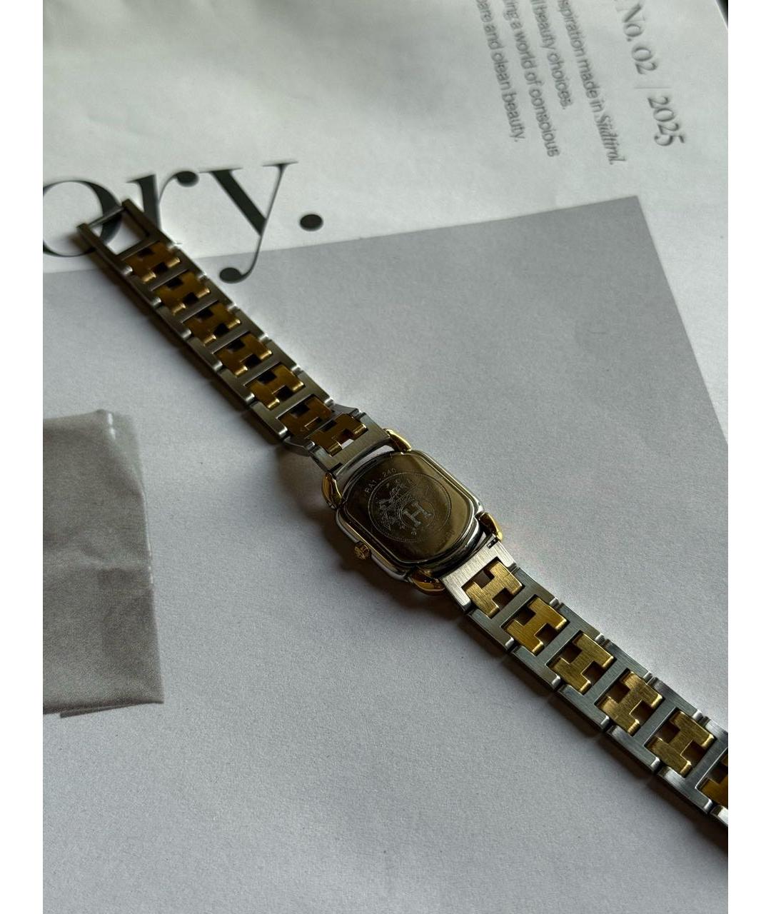 HERMES Белые стальные часы, фото 3