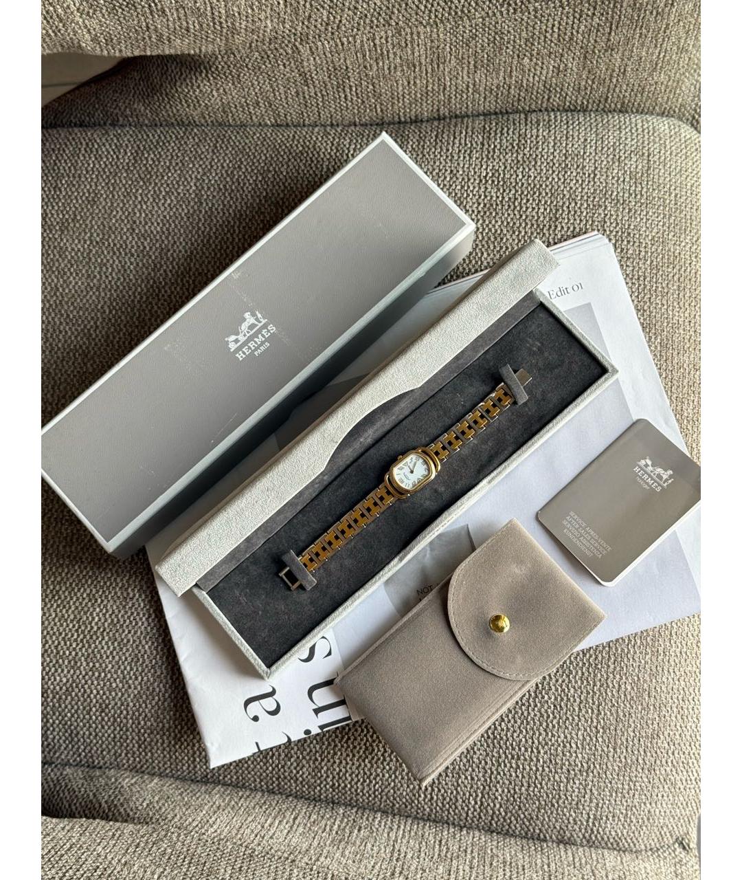HERMES Белые стальные часы, фото 4