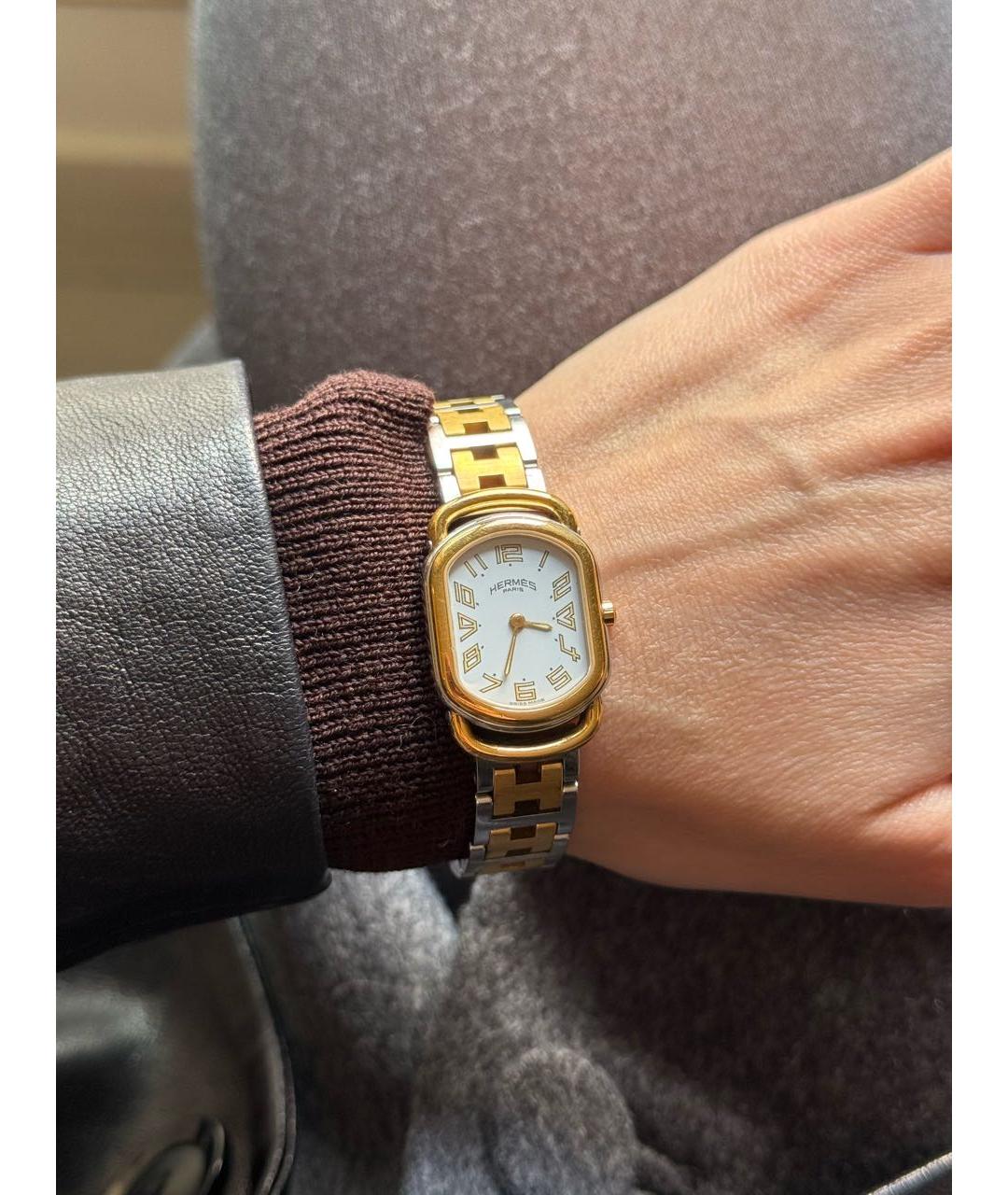 HERMES Белые стальные часы, фото 5