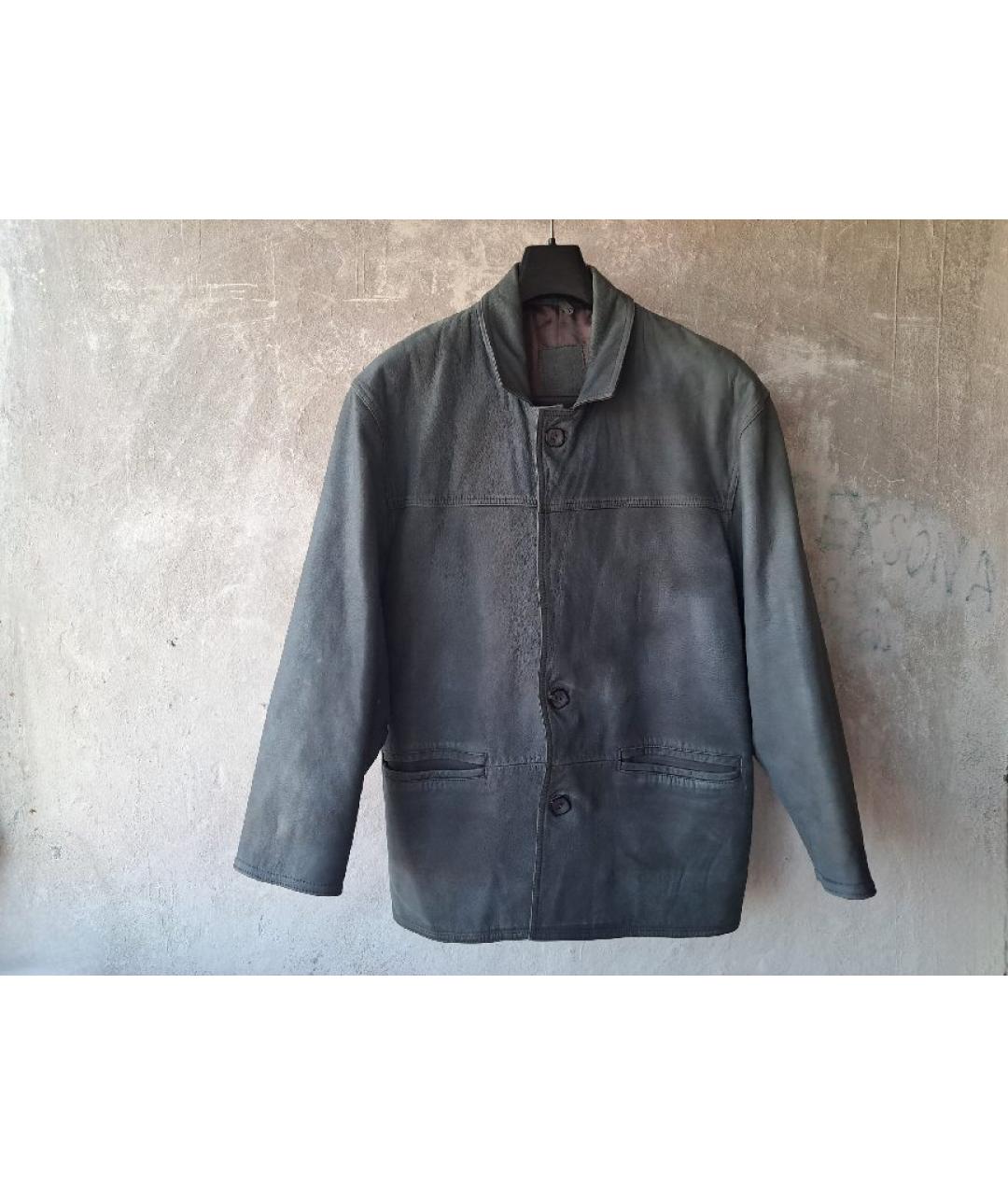 YOHJI YAMAMOTO Антрацитовая кожаная куртка, фото 2