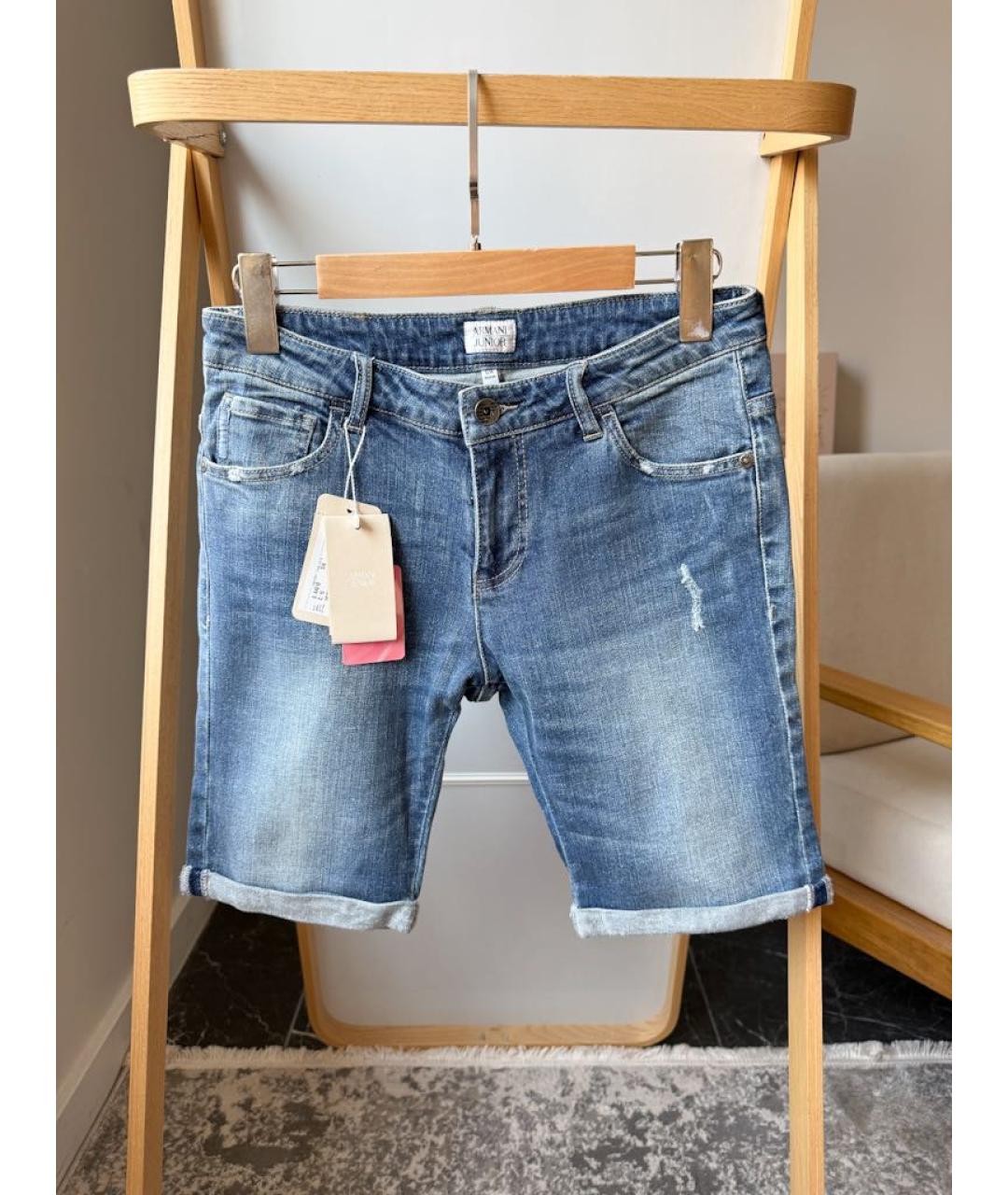 ARMANI JEANS Синие деним детские шорты, фото 5
