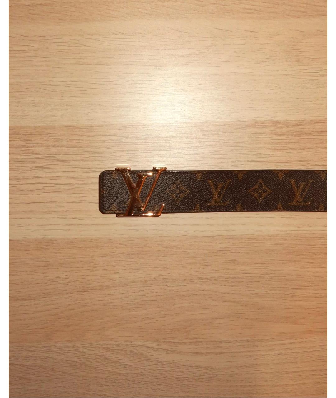 LOUIS VUITTON Коричневый кожаный ремень, фото 2