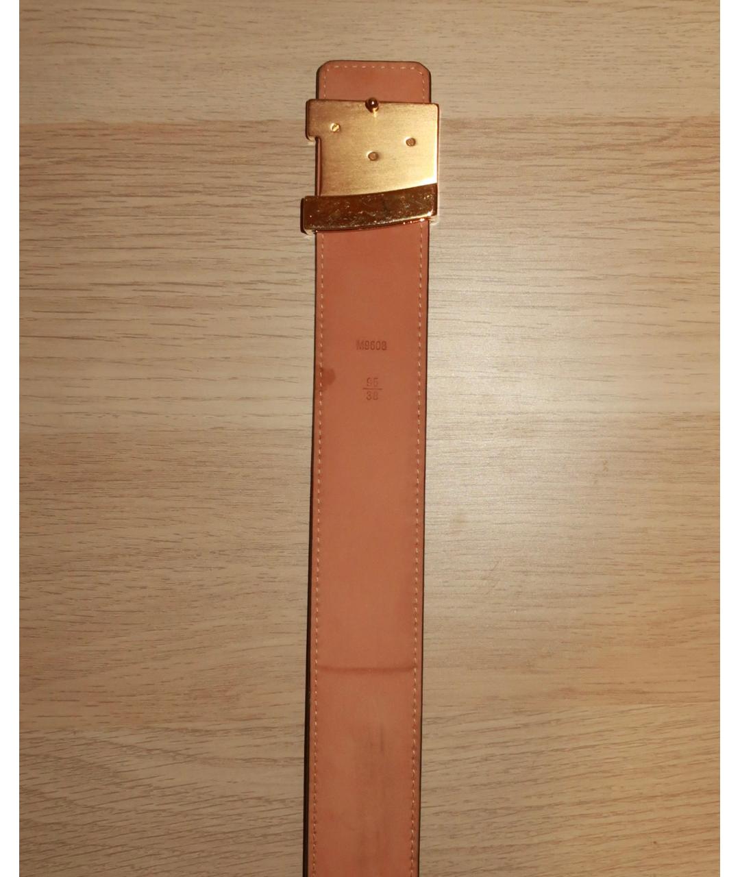 LOUIS VUITTON Коричневый кожаный ремень, фото 3