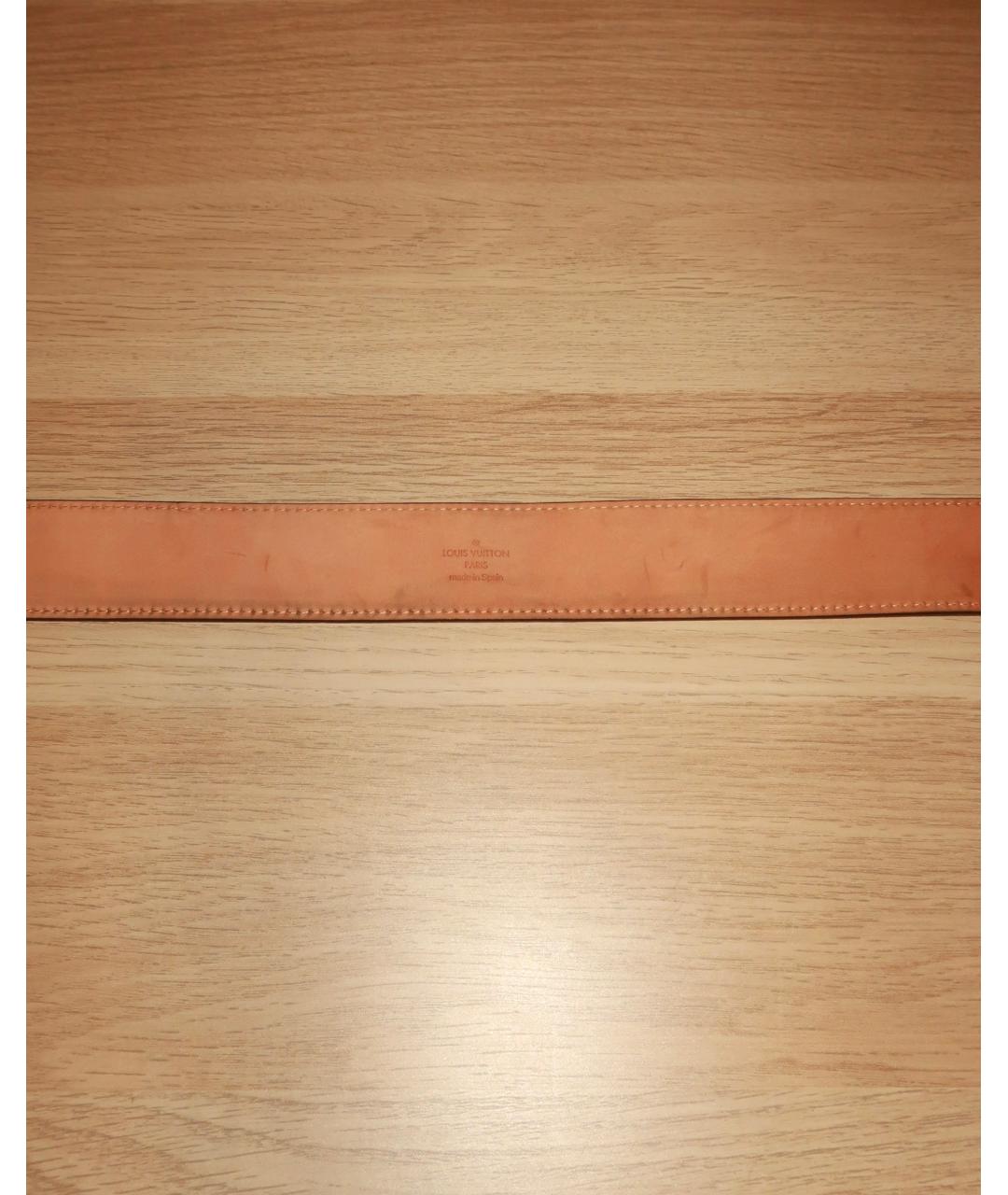 LOUIS VUITTON Коричневый кожаный ремень, фото 5