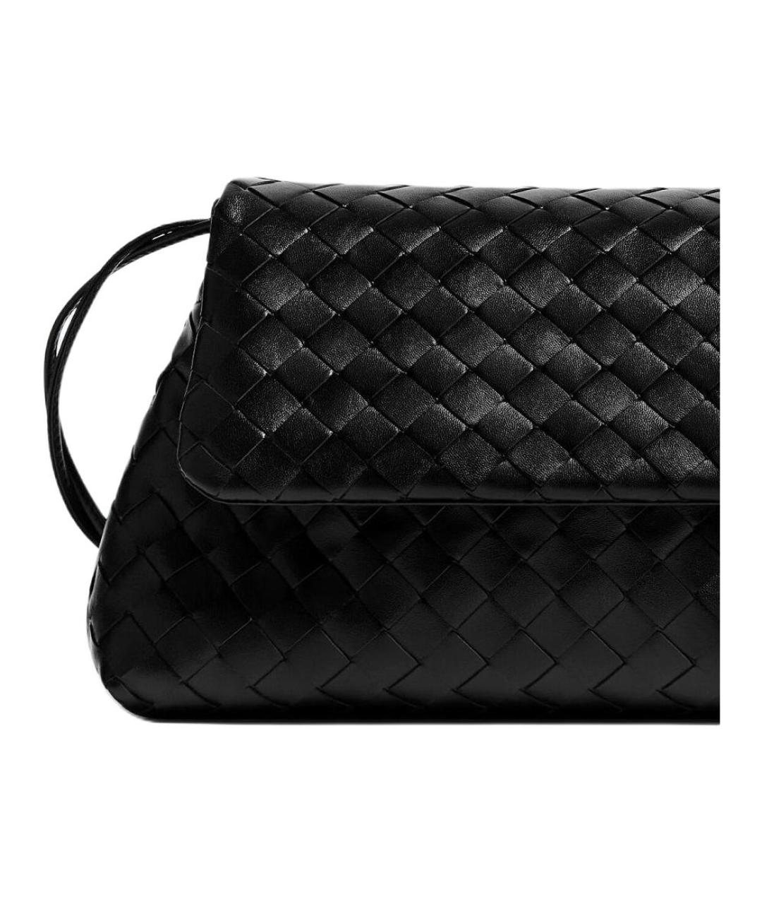 BOTTEGA VENETA Черная кожаная сумка через плечо, фото 2