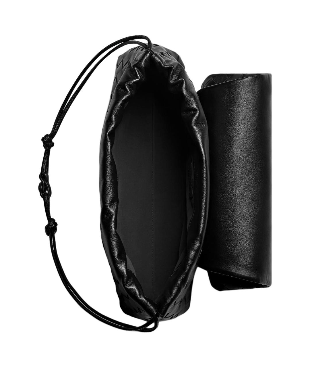 BOTTEGA VENETA Черная кожаная сумка через плечо, фото 3