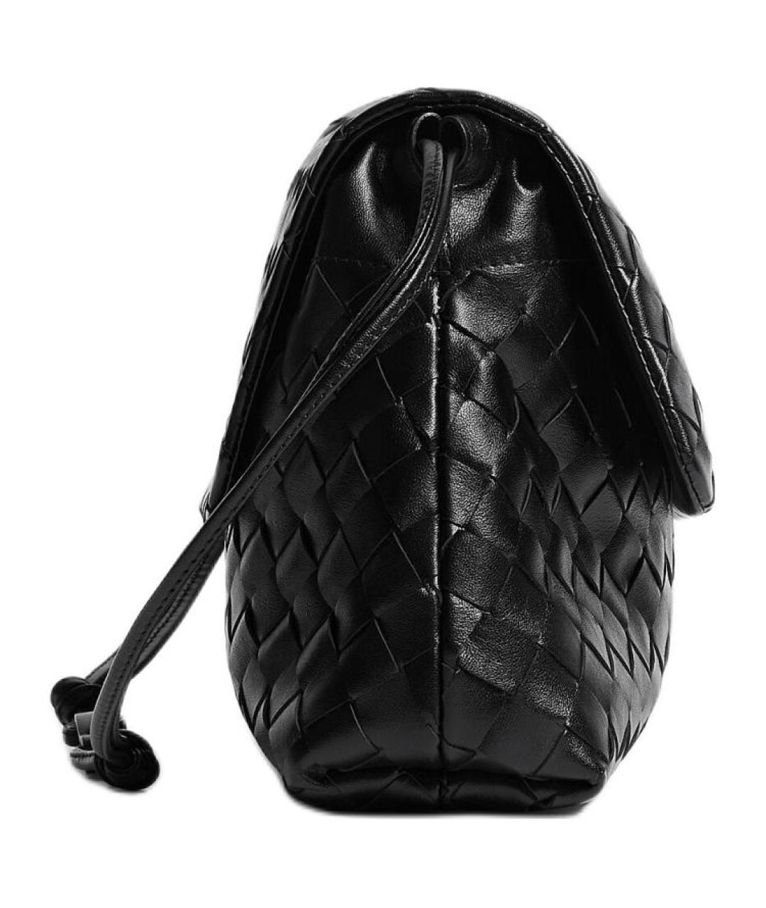 BOTTEGA VENETA Черная кожаная сумка через плечо, фото 4