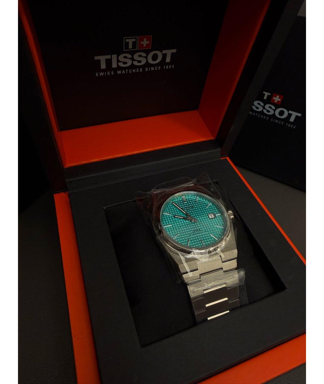 TISSOT Бирюзовые стальные часы, фото 4