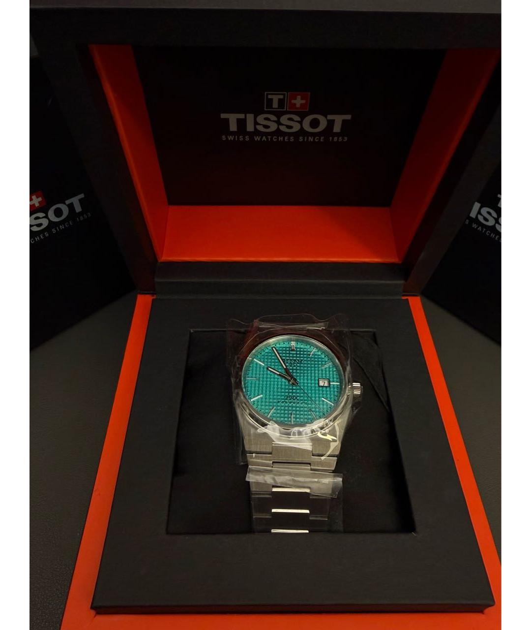 TISSOT Бирюзовые стальные часы, фото 7