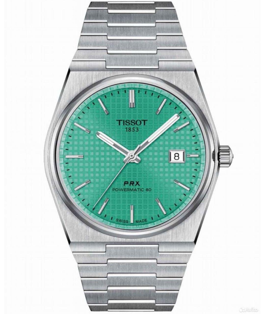 TISSOT Бирюзовые стальные часы, фото 1
