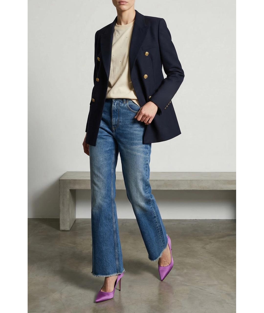 GOLDEN GOOSE DELUXE BRAND Синий шерстяной жакет/пиджак, фото 5