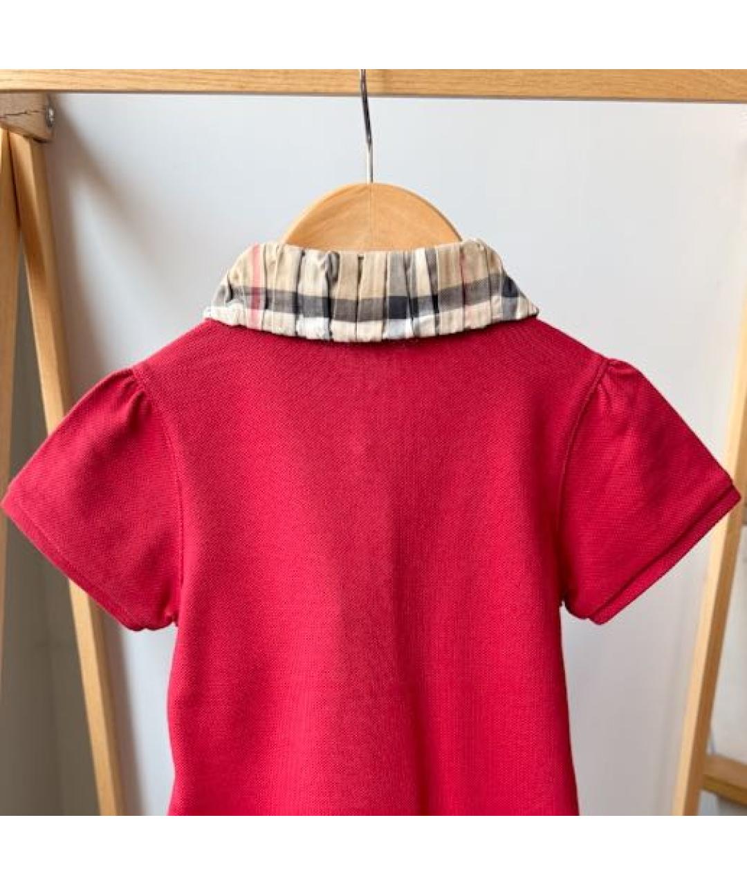 BURBERRY Красный хлопковый футболка / топ, фото 4