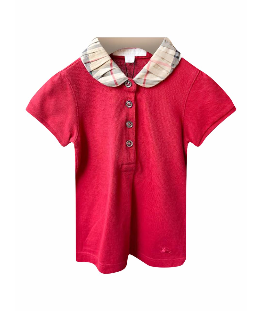 BURBERRY Красный хлопковый футболка / топ, фото 1