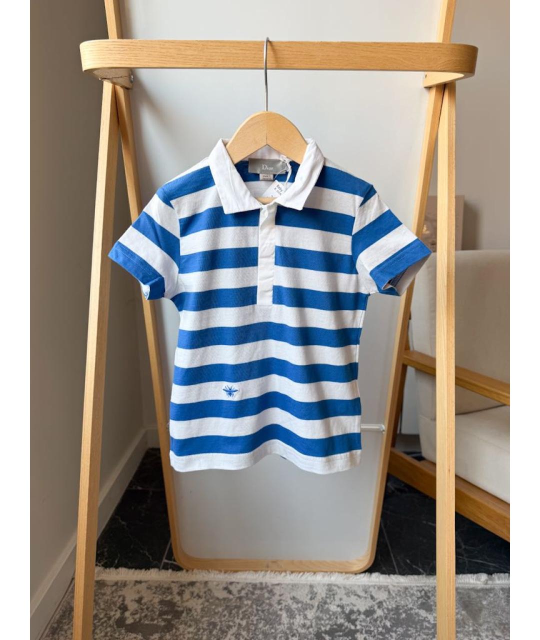 BABY DIOR Синяя хлопковая детская футболка, фото 5