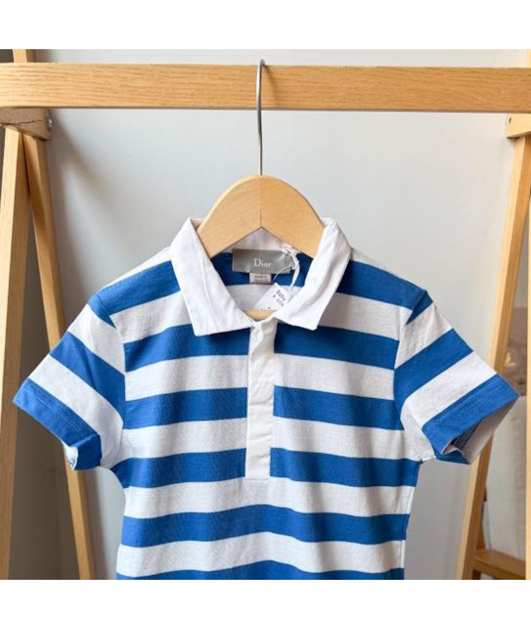 BABY DIOR Синяя хлопковая детская футболка, фото 3