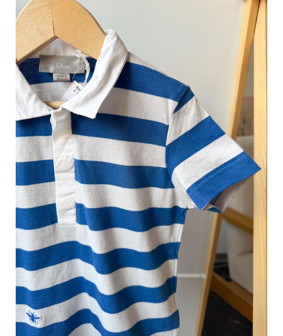 BABY DIOR Синяя хлопковая детская футболка, фото 4