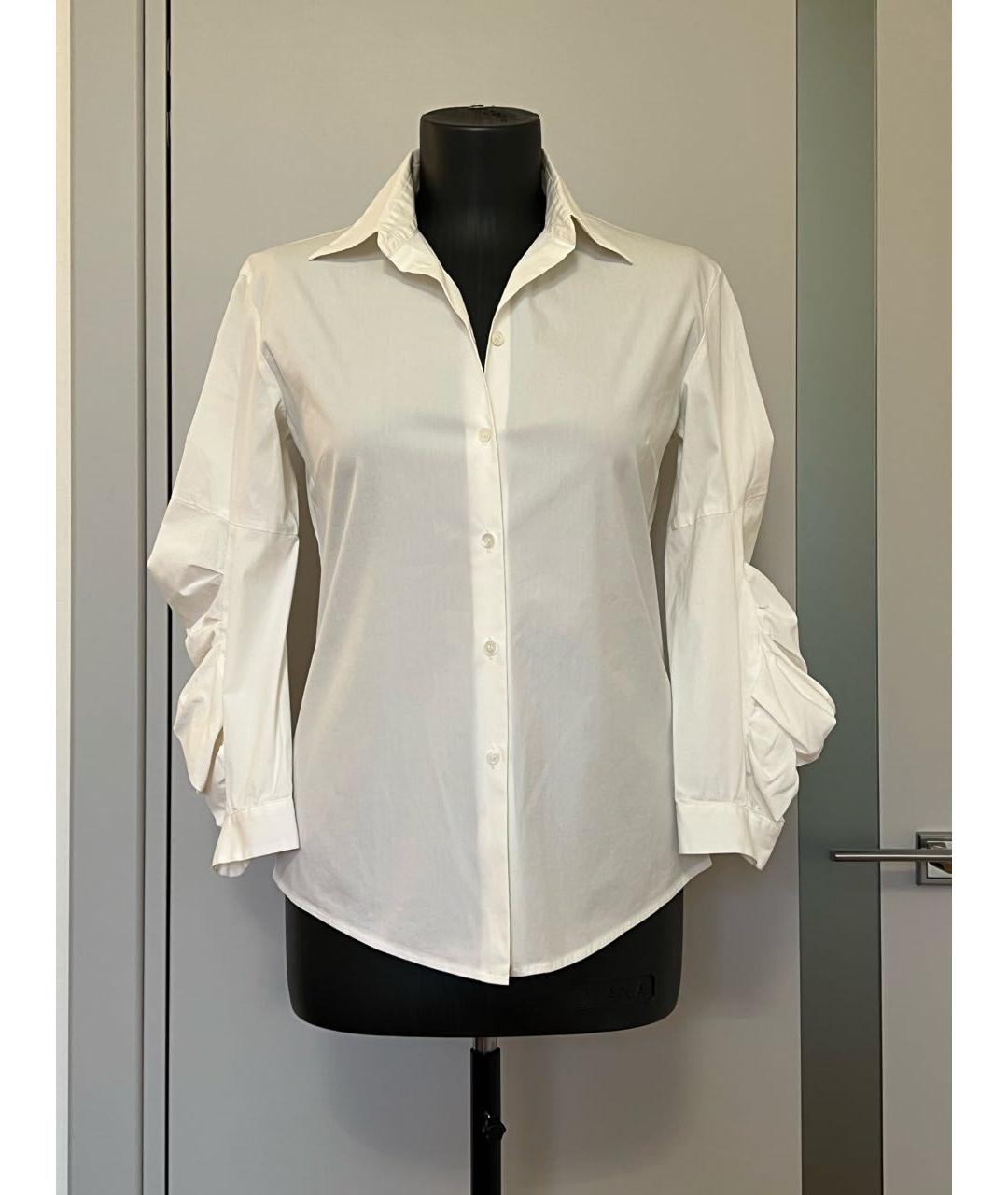MIU MIU Белая хлопко-эластановая рубашка, фото 5