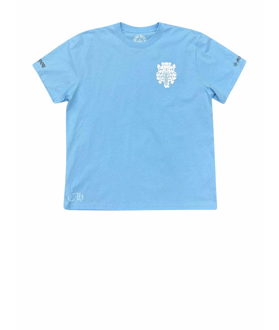 CHROME HEARTS Голубая хлопковая футболка, фото 1