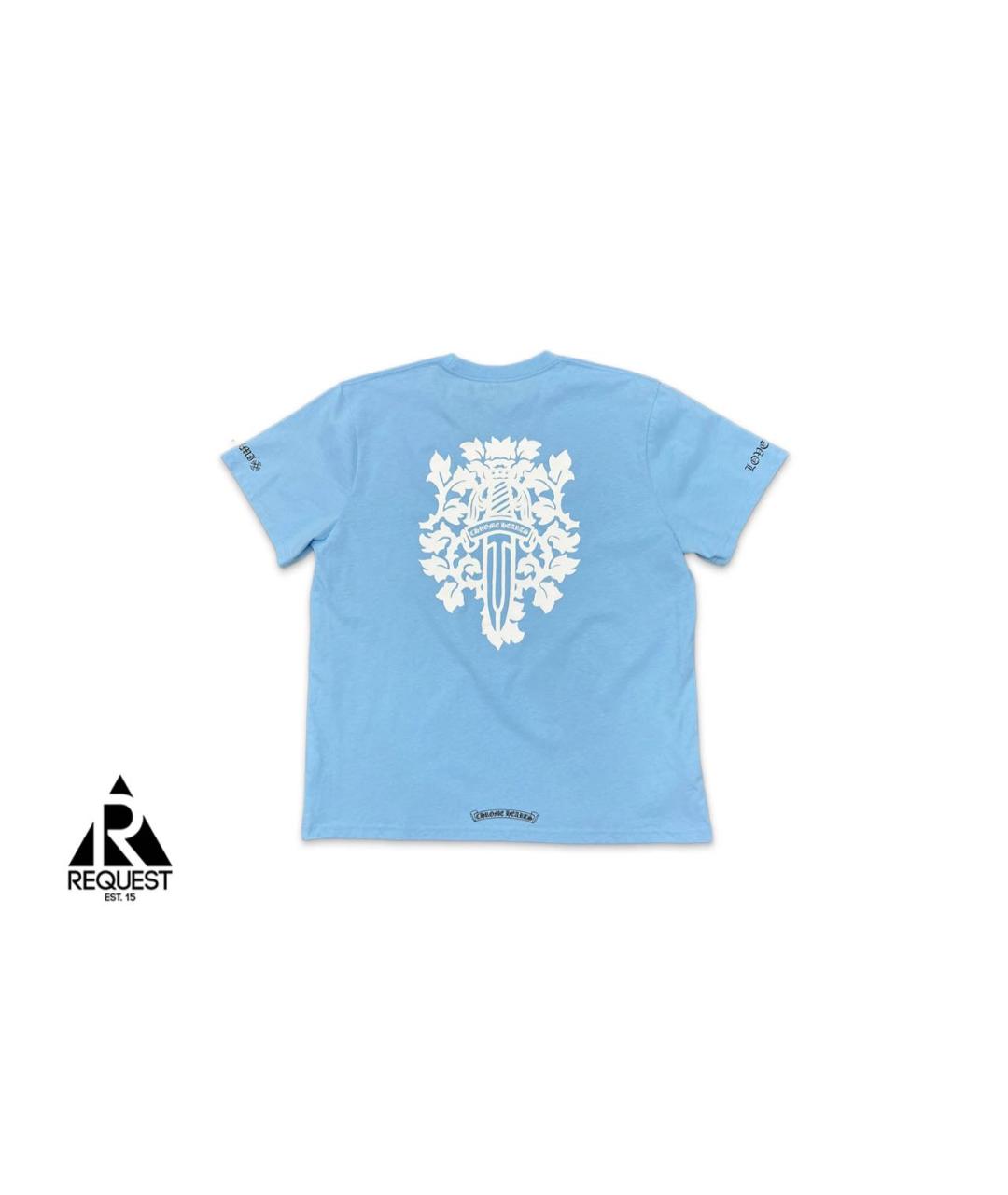 CHROME HEARTS Голубая хлопковая футболка, фото 2