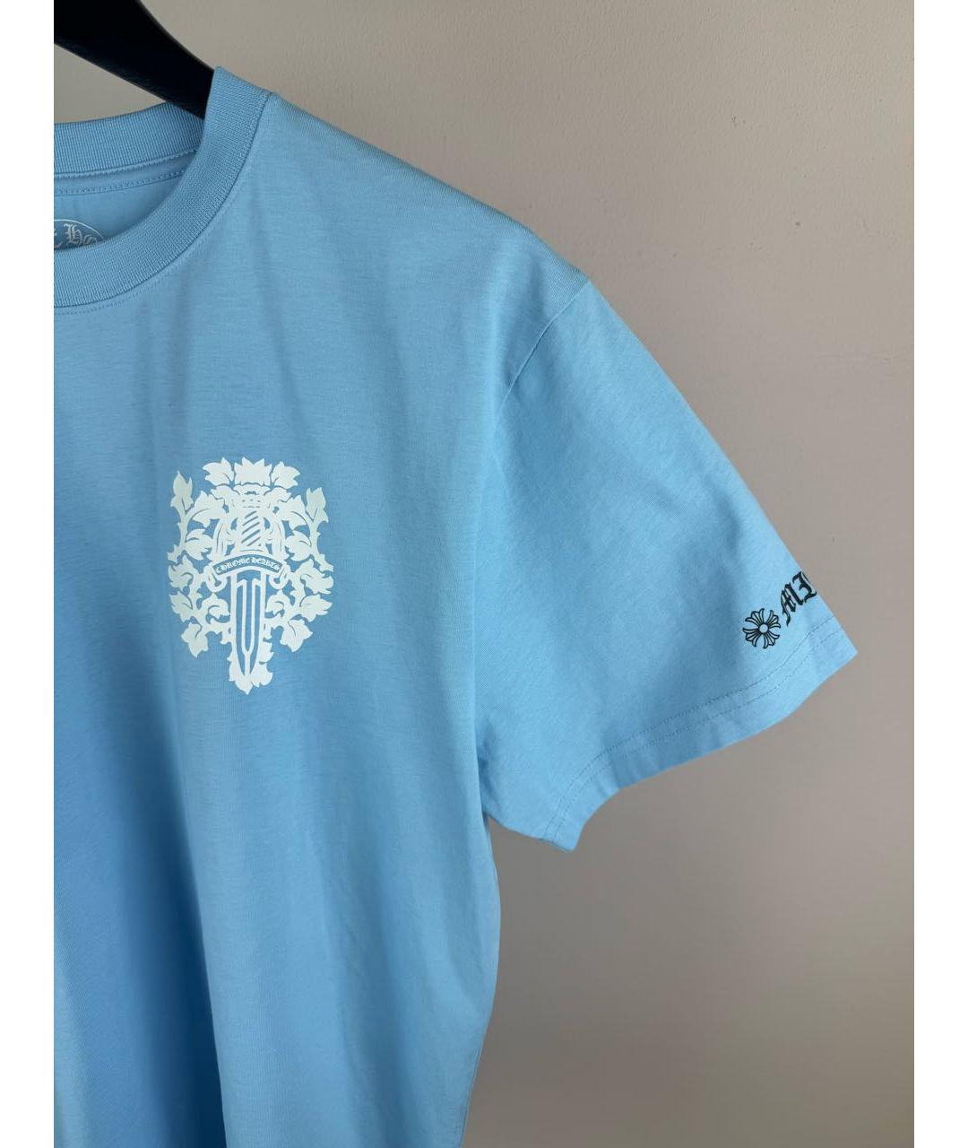 CHROME HEARTS Голубая хлопковая футболка, фото 4