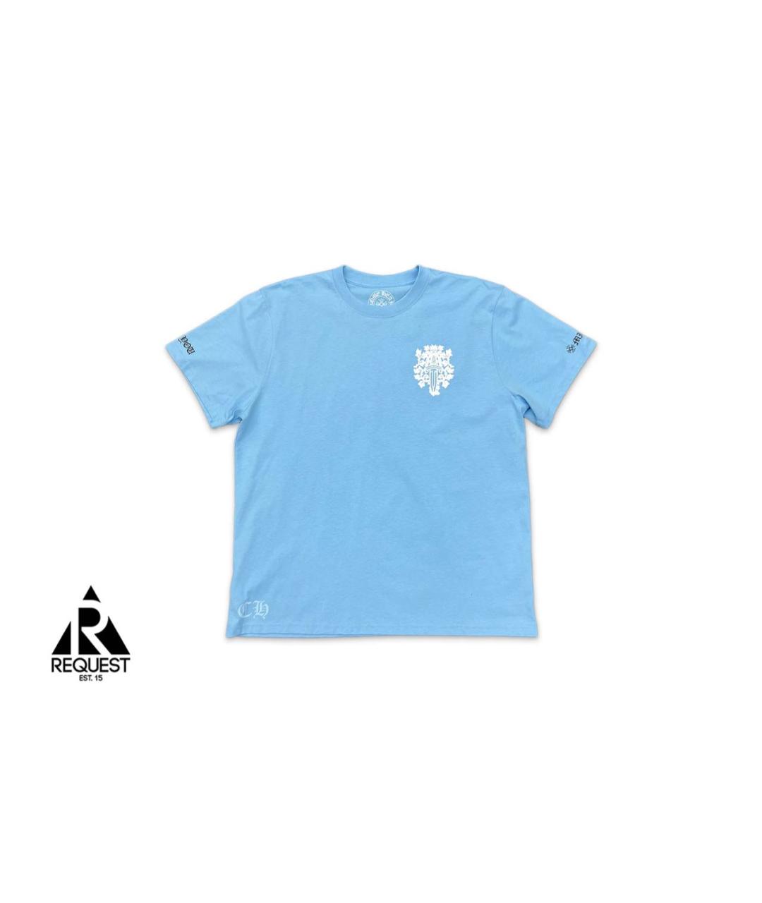 CHROME HEARTS Голубая хлопковая футболка, фото 6