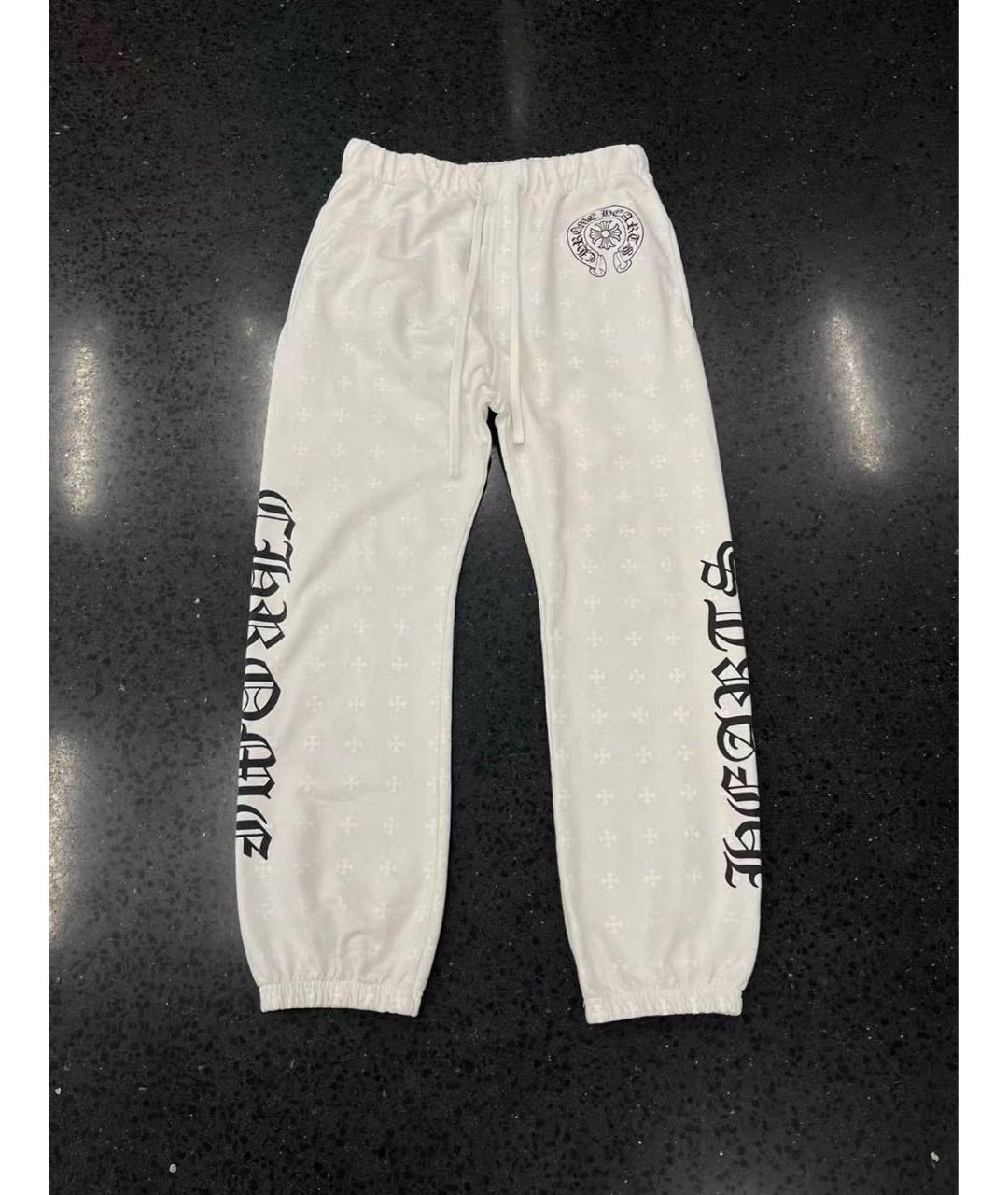 CHROME HEARTS Белые хлопковые повседневные брюки, фото 3