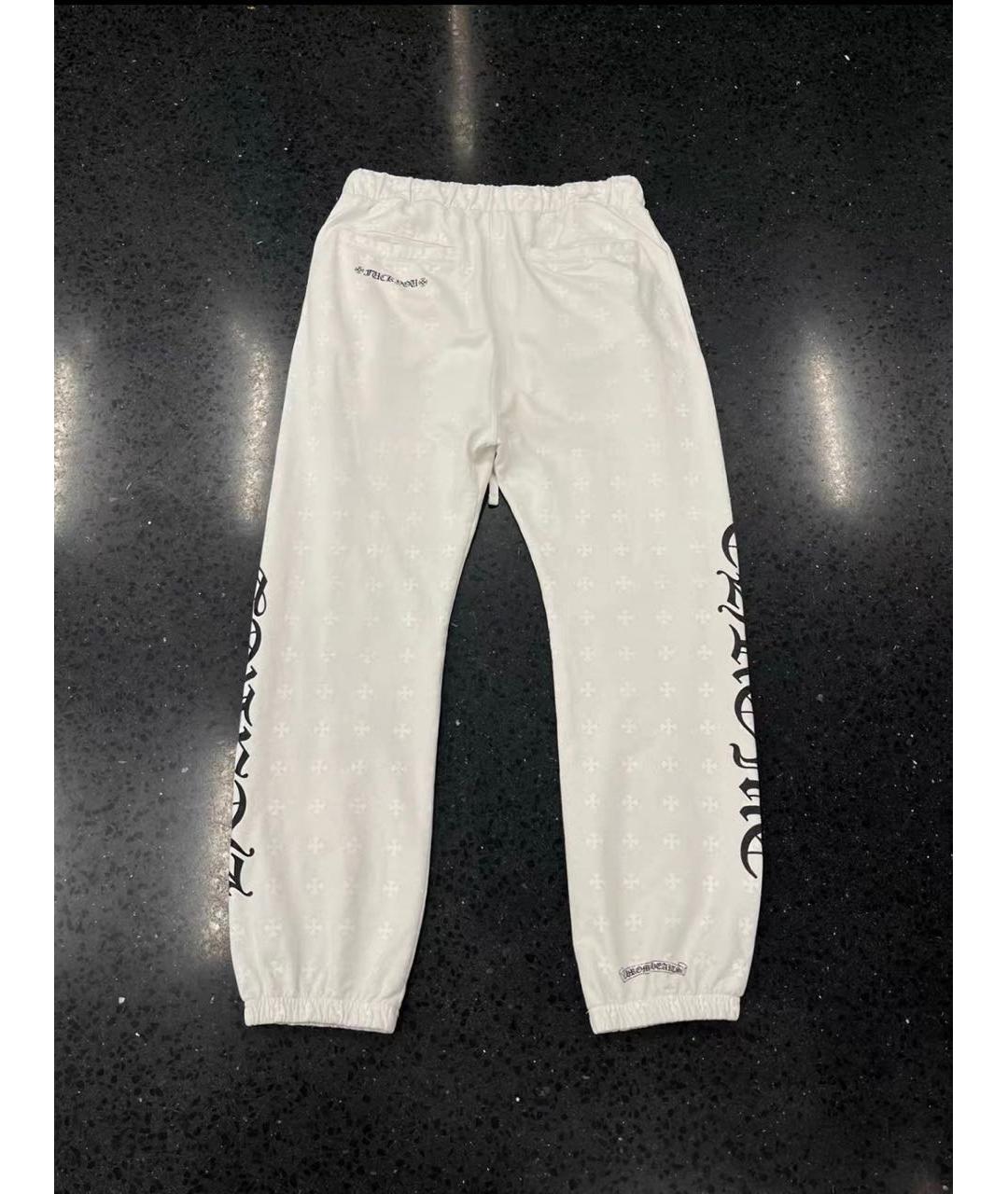 CHROME HEARTS Белые хлопковые повседневные брюки, фото 4