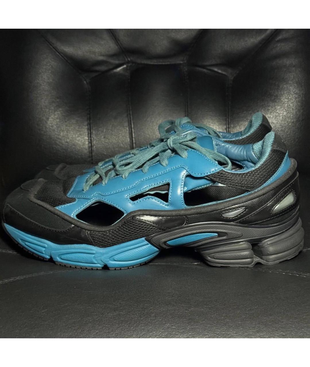 ADIDAS X RAF SIMONS Синие текстильные низкие кроссовки / кеды, фото 3