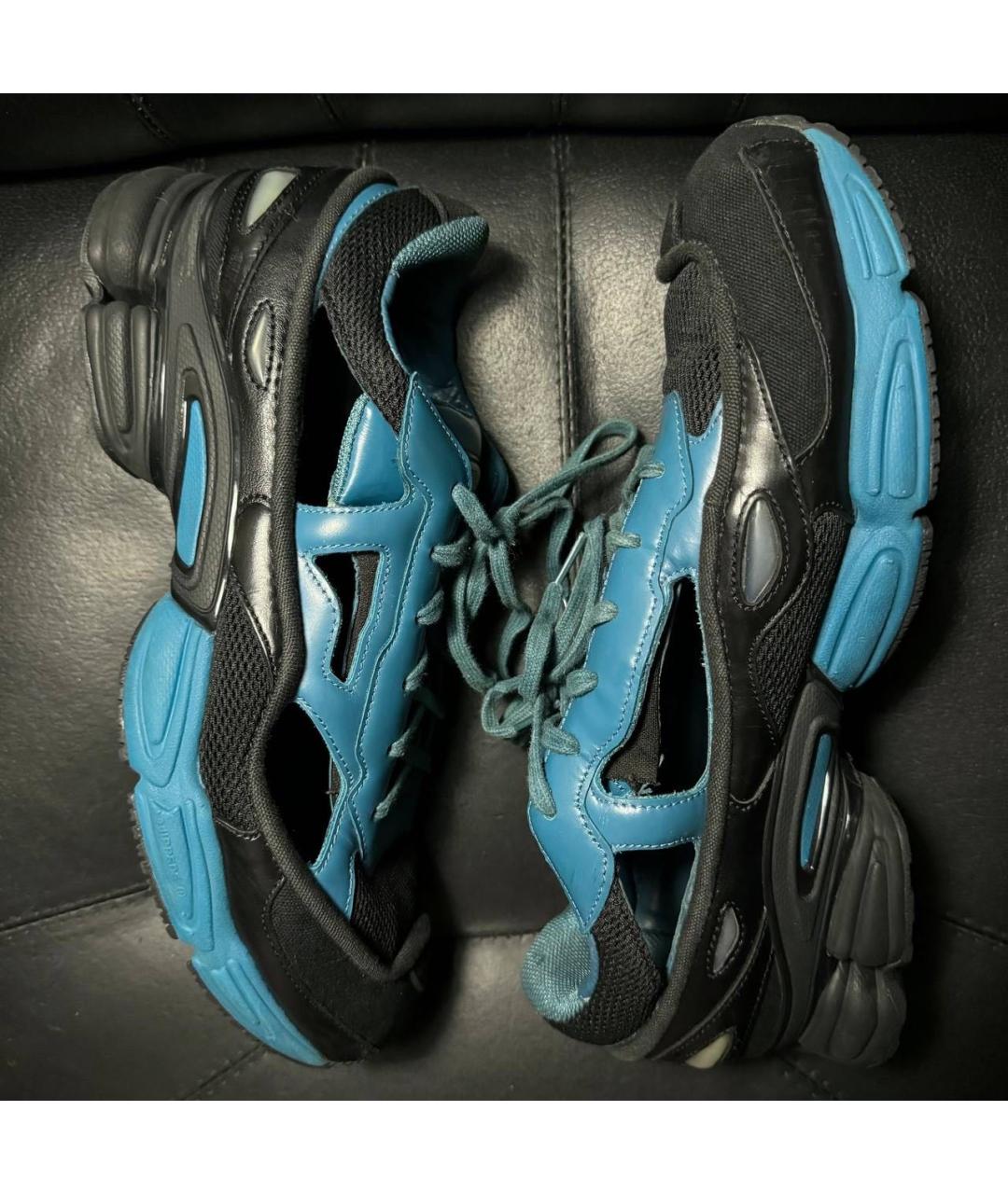 ADIDAS X RAF SIMONS Синие текстильные низкие кроссовки / кеды, фото 4