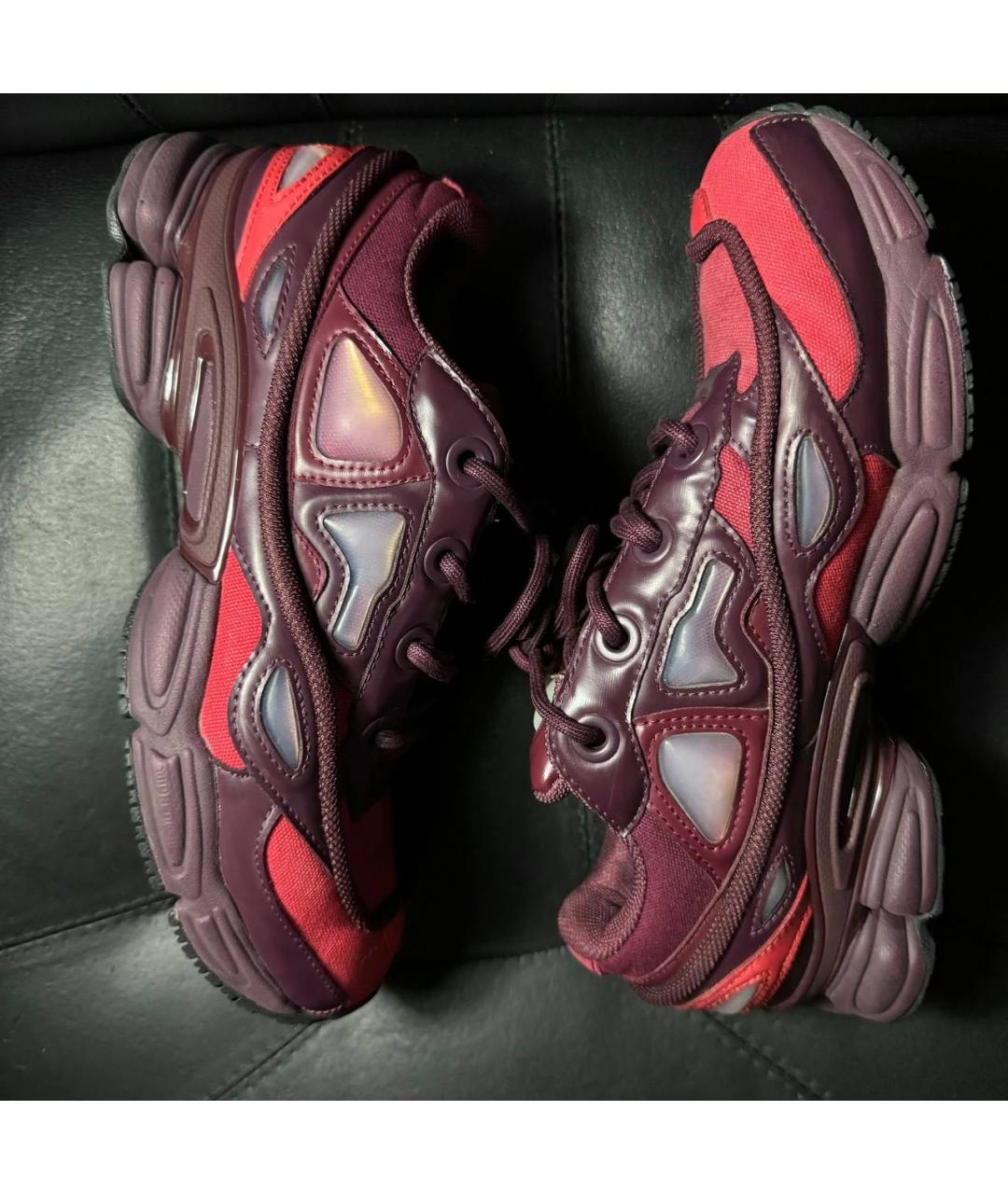 ADIDAS X RAF SIMONS Бордовые текстильные низкие кроссовки / кеды, фото 5