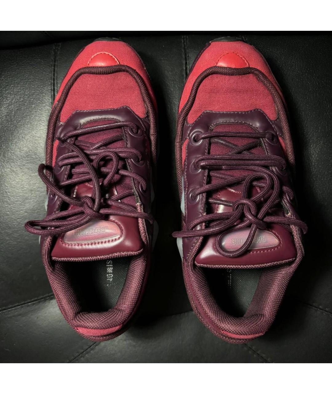 ADIDAS X RAF SIMONS Бордовые текстильные низкие кроссовки / кеды, фото 8