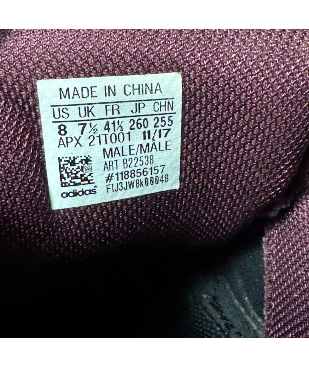 ADIDAS X RAF SIMONS Бордовые текстильные низкие кроссовки / кеды, фото 7