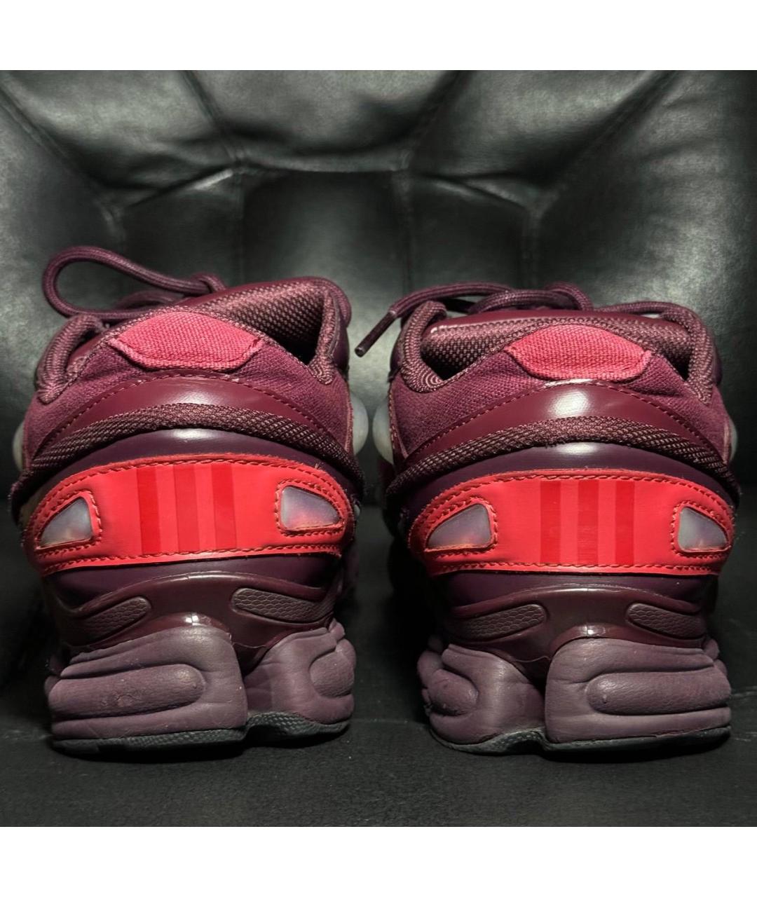 ADIDAS X RAF SIMONS Бордовые текстильные низкие кроссовки / кеды, фото 2