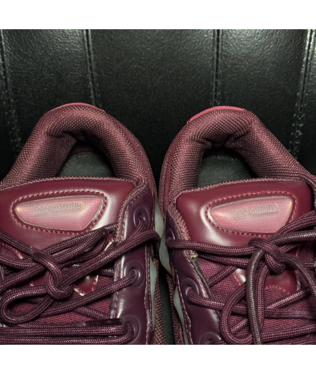 ADIDAS X RAF SIMONS Бордовые текстильные низкие кроссовки / кеды, фото 9