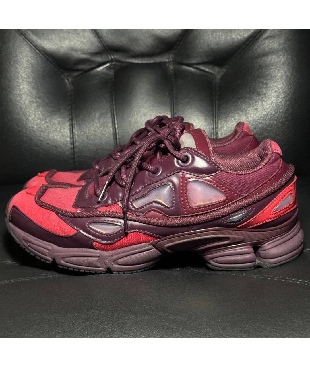 ADIDAS X RAF SIMONS Бордовые текстильные низкие кроссовки / кеды, фото 4