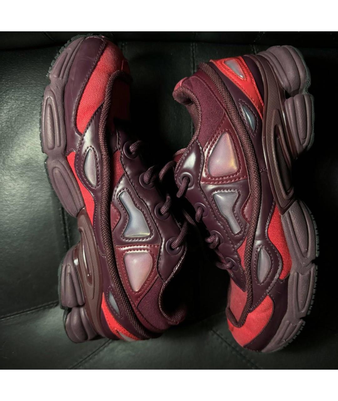 ADIDAS X RAF SIMONS Бордовые текстильные низкие кроссовки / кеды, фото 6