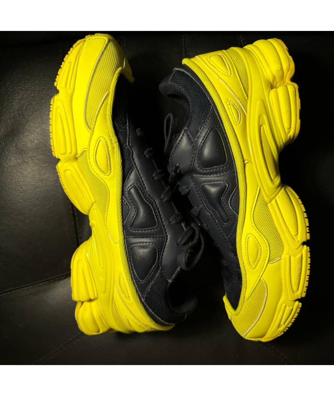 ADIDAS X RAF SIMONS Желтые текстильные низкие кроссовки / кеды, фото 5