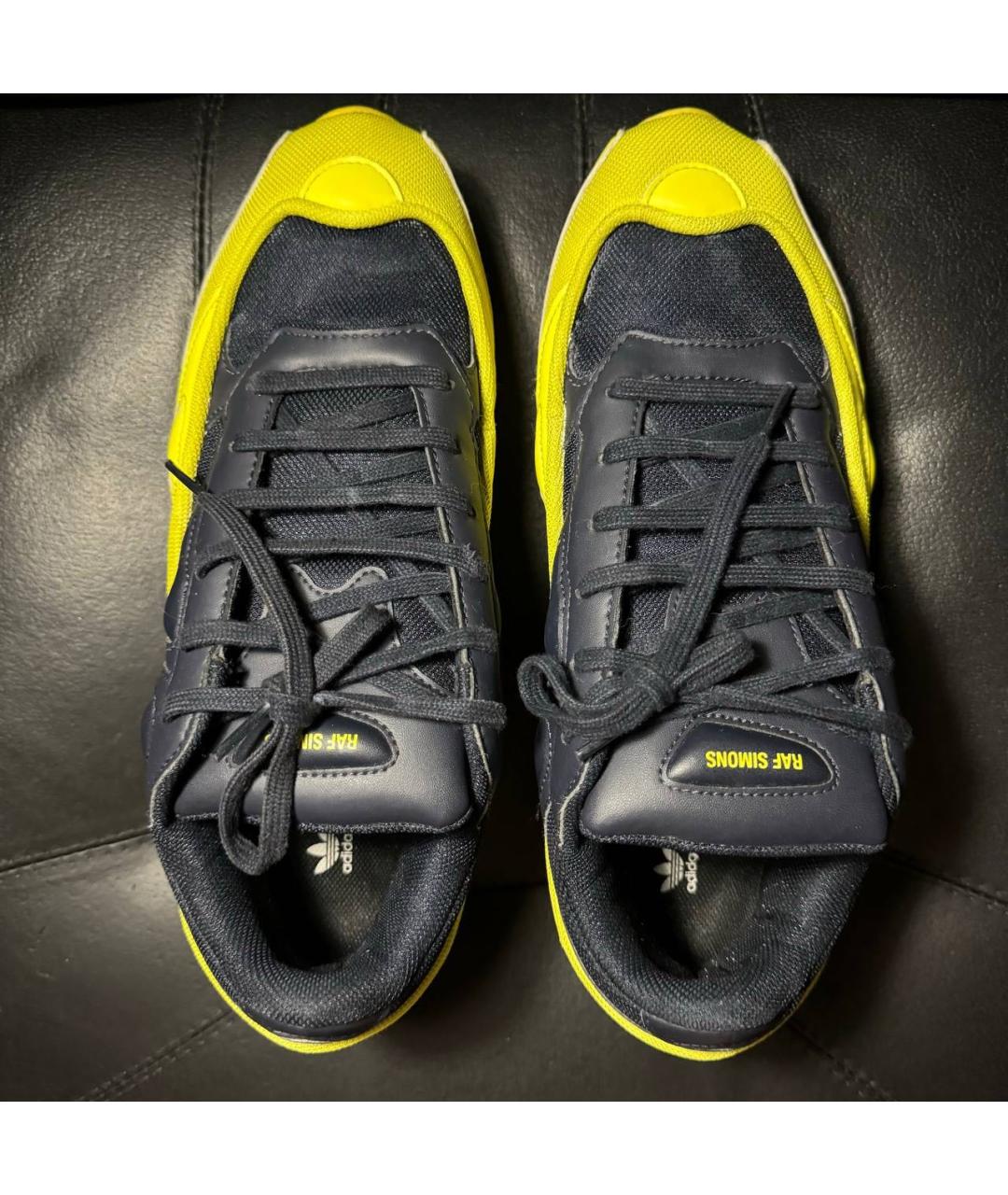 ADIDAS X RAF SIMONS Желтые текстильные низкие кроссовки / кеды, фото 7