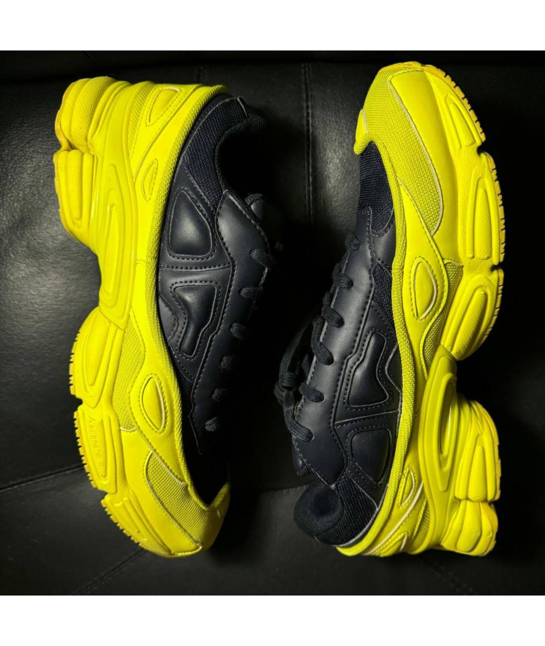 ADIDAS X RAF SIMONS Желтые текстильные низкие кроссовки / кеды, фото 4