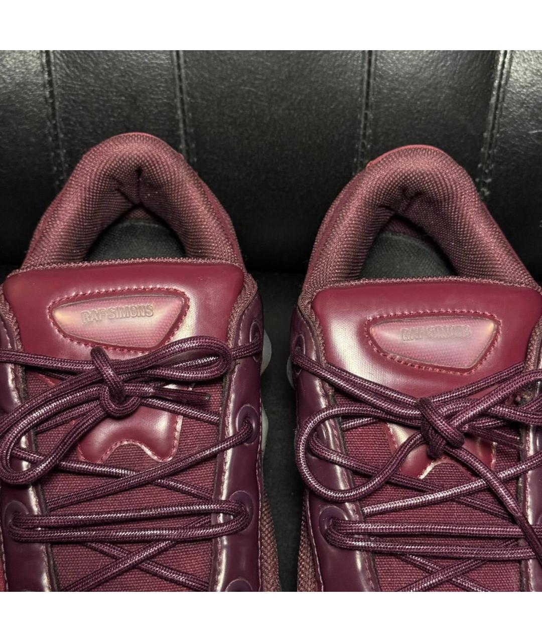 ADIDAS X RAF SIMONS Бордовые текстильные низкие кроссовки / кеды, фото 7