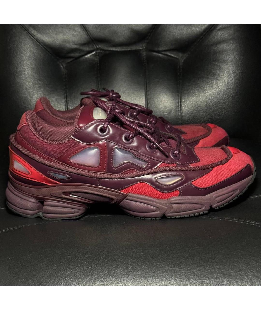 ADIDAS X RAF SIMONS Бордовые текстильные низкие кроссовки / кеды, фото 9