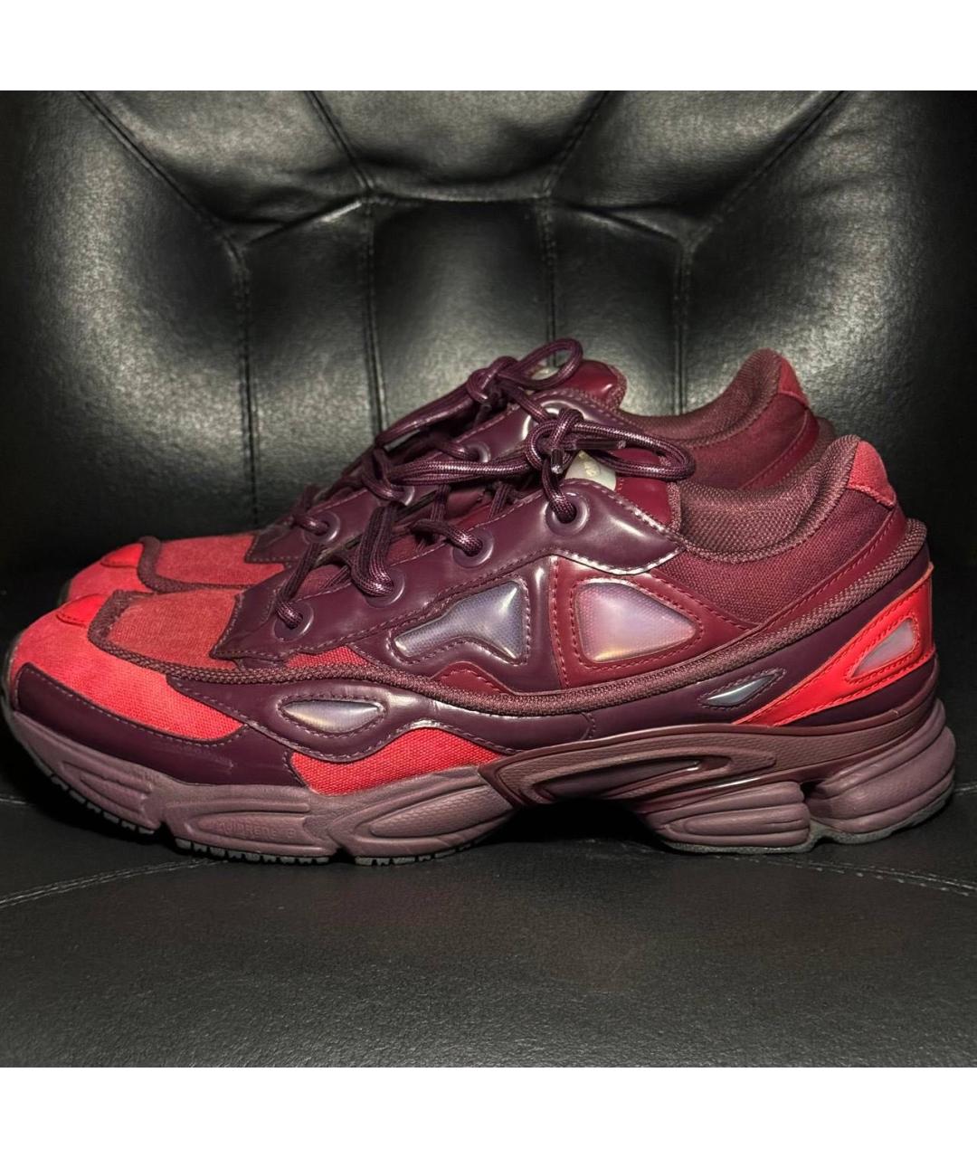 ADIDAS X RAF SIMONS Бордовые текстильные низкие кроссовки / кеды, фото 8